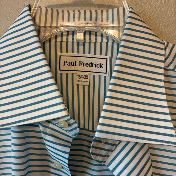 Paul Fredrick Men's Striped Dress Three Shirt Bundle Sz 15 1/2 34-35 - Picture 7 of 10